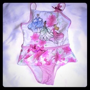 Disney toddler girl 1piece swimsuit princess- 4 XS